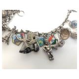 Wonderful Heavy Thick Vintage Sterling Silver Charm Bracelet