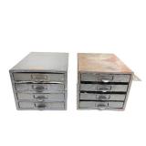2 Vintage Small Industrial Parts Cabinets Full of Hardware etc