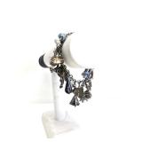 Wonderful Heavy Thick Vintage Sterling Silver Charm Bracelet