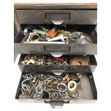 2 Vintage Small Industrial Parts Cabinets Full of Hardware etc