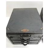 2 Vintage Small Industrial Parts Cabinets Full of Hardware etc