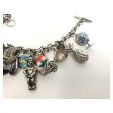 Wonderful Heavy Thick Vintage Sterling Silver Charm Bracelet