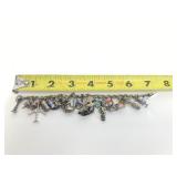 Wonderful Heavy Thick Vintage Sterling Silver Charm Bracelet