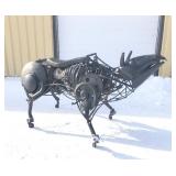 Amazing Life-Size “Scrap Metal” Bull Sculpture