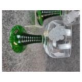 Pair of NEW Böckling Wine Glasses with Green Stems - Made in Germany