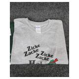 Lot of (3) NEW Small Crewneck Short Sleeved T-Shirts: "Zicke Zacke Zicke Zacke Hoi Hoi Hoi"