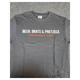 Lot of (3) NEW Small Short Sleeved T-Shirts: "Beer, Brats & Pretzels - German Engineering at its Finest"