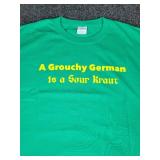 Lot of (5) NEW Small Short Sleeved T-Shirts: "A Grouchy German is a Sour Kraut"