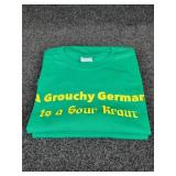 Lot of (3) NEW Medium Short Sleeved T-Shirts: "A Grouchy German is a Sour Kraut"