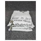 Lot of (5) NEW XL Short Sleeved T-Shirts: "Beer is Proof that God Loves Us and Wants Us to Be Happy" - Benjamin Franklin/Guten Tag Haus New Ulm, MN
