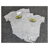 Lot of (5) NEW 12 Mo. and (1) 18 Mo. Short Sleeved Infant Onesies: "Minnesota UFF