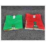 Lot of (4) NEW Small Short Sleeved T-Shirts - (2) Red, (2) Green