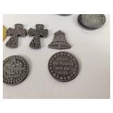 (35) Assorted Pocket Tokens / Medals