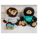(2) New Ulm, MN Plush Toys - Bear and Beaver - Really Soft!