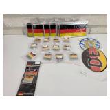 (10) Mini German Flag License Plates (6" x 3"), (13) German Key Rings and More