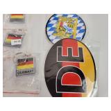 (10) Mini German Flag License Plates (6" x 3"), (13) German Key Rings and More