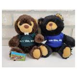 (2) New Ulm, MN Plush Toys - Bear and Beaver - Really Soft!