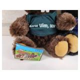 (2) New Ulm, MN Plush Toys - Bear and Beaver - Really Soft!