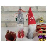 (3) Glass Pacific Rim Christmas Ornaments, (2) Gnomes and a Boot