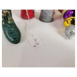 (3) Glass Pacific Rim Christmas Ornaments, (2) Gnomes and a Boot