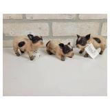 (3) Transpac Handcrafted Resin Pigs