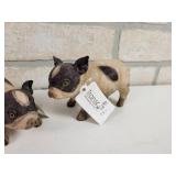 (3) Transpac Handcrafted Resin Pigs