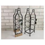 (2) Metal Wine Bottle Holders