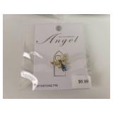 (14) My Guardian Angel Birthstone Pins - 18K Gold Plated w/ Crystals