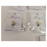 (14) My Guardian Angel Birthstone Pins - 18K Gold Plated w/ Crystals