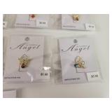 (14) My Guardian Angel Birthstone Pins - 18K Gold Plated w/ Crystals