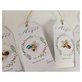(14) My Guardian Angel Birthstone Pins - 18K Gold Plated w/ Crystals
