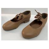 Pair Of Capezio Shuffle Tap Jr. Tyette Shoes Tan Size 4 Wide