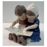 Large Group Of Vintage Statues Including Bing And Grondahl Children Reading And More