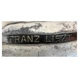 Framed Vintage Metal Franz Liszt Plaque And Antique SWIFT Vega Princess Opera Glasses Made In Japan