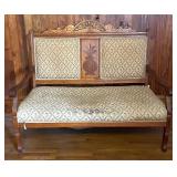 Vintage Victorian Upholstered Bench