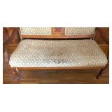 Vintage Victorian Upholstered Bench