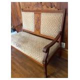 Vintage Victorian Upholstered Bench