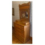 Vintage Victorian Four Drawer Dresser with Mirror and Hanky Drawers