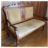 Vintage Victorian Upholstered Bench