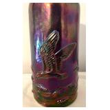 Fenton Art Glass Cobalt Blue Carnival Mayflower Ship Vase