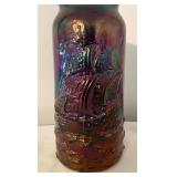 Fenton Art Glass Cobalt Blue Carnival Mayflower Ship Vase