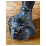 Antique Parlor Table with Twist Legs and Glass Ball Claw Feet