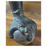 Antique Parlor Table with Twist Legs and Glass Ball Claw Feet