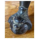 Antique Parlor Table with Twist Legs and Glass Ball Claw Feet