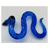 Hand Blown Cobalt Blue Glass Snake Figurine
