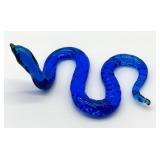 Hand Blown Cobalt Blue Glass Snake Figurine