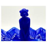 Fenton Glass Cobalt Blue Two Piece Dish Nymph Set