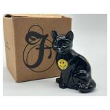 Fenton Glass Smiley Face Cat Figurine