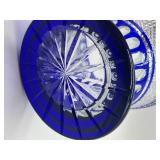 Beautiful Cobalt Blue and White Large Crystal Vase