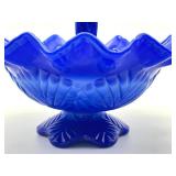 Fenton Glass Cobalt Blue Two Piece Dish Nymph Set